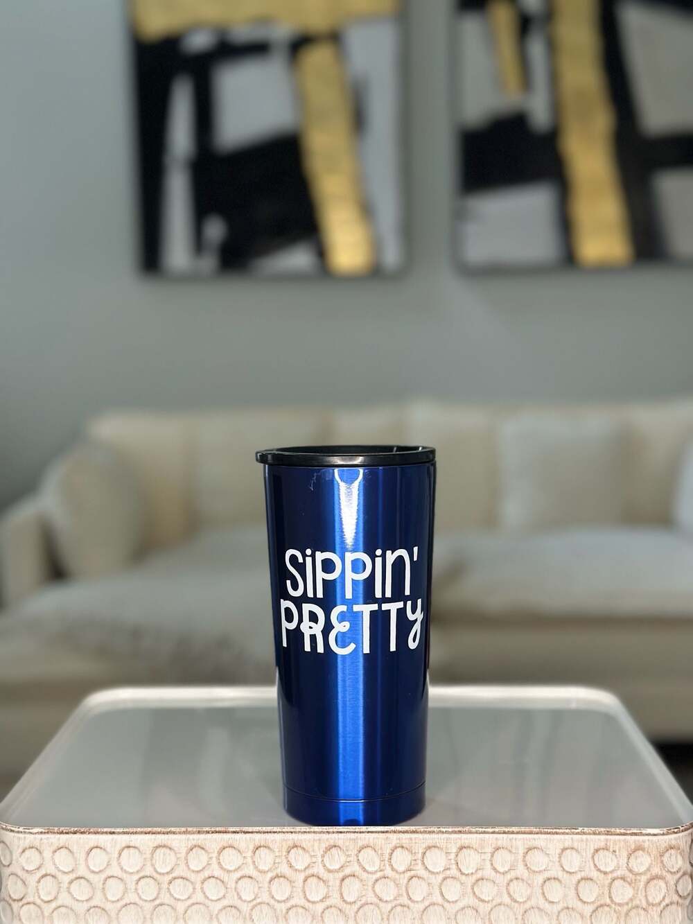 Sippin' Pretty 20oz Stainless Steel Vacuum Insulated Travel Tumbler, Blue
